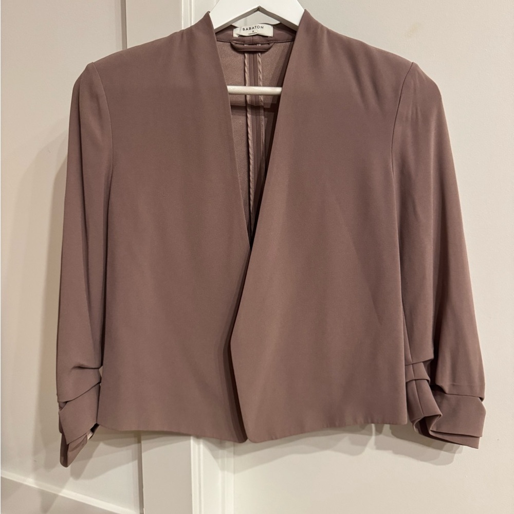 Babaton Mauve-Taupe Open-Front Blazer